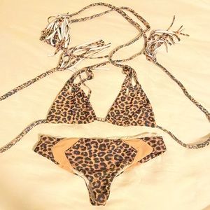 Acacia swimwear leopard print bikini set size P